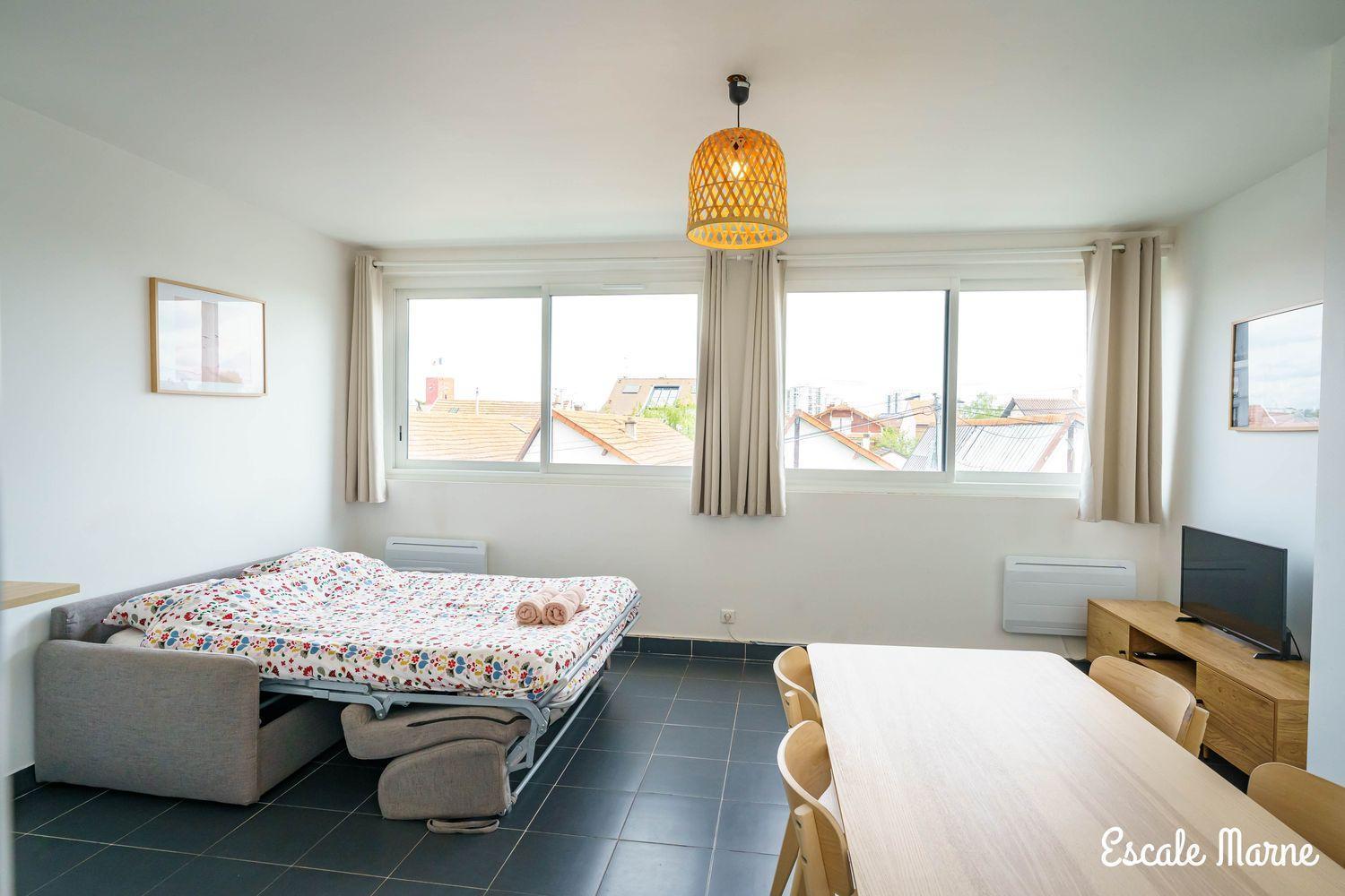 Escale-Marne Fr - 101 - Free Parking - Free Luggage Storage - All Equipped - Linen Included - Washing Machine - Luxury Eve Sleep Mattress 160X200 - 10Mn Walk Metro 8 - Rer A - Panoramic View - From 1 To 4 Guests Maisons-Alfort Bagian luar foto